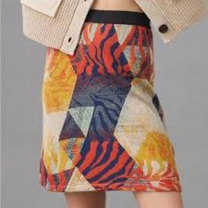 Anthropologie Multicolor Geometric Zebra Print Mini Skirt